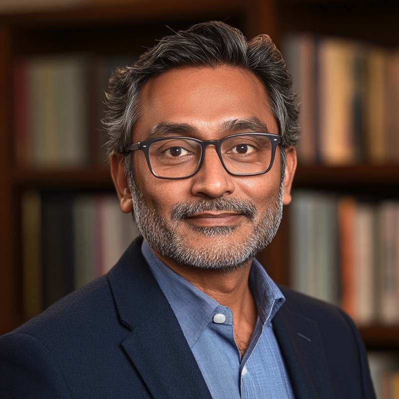 Portrait of Michael Patel, a fictional editorial persona