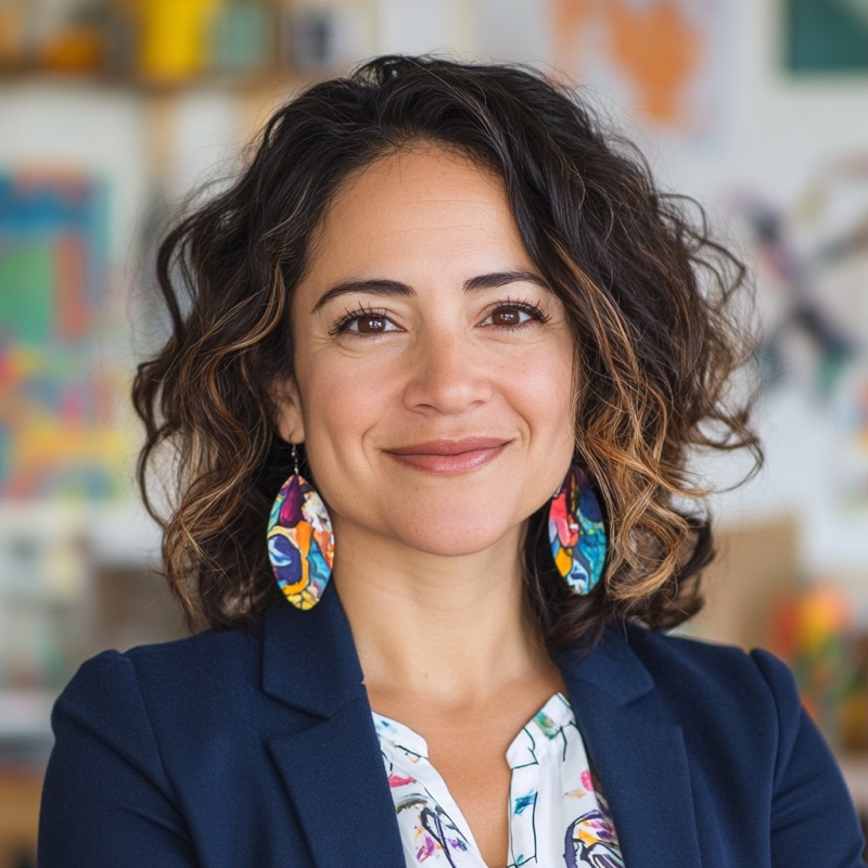 Portrait of Olivia Morales, a fictional editorial persona
